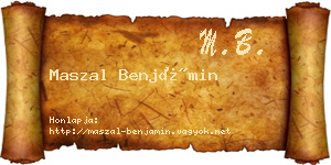 Maszal Benjámin névjegykártya